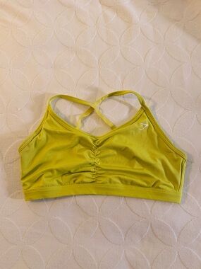 Gymshark Women’s Yellow Sports Bra with Crisscross Back